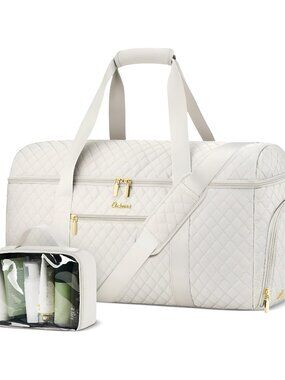 Weekender Bags for Women Wide Open Large Travel Duffle Bag with Shoe Compartment